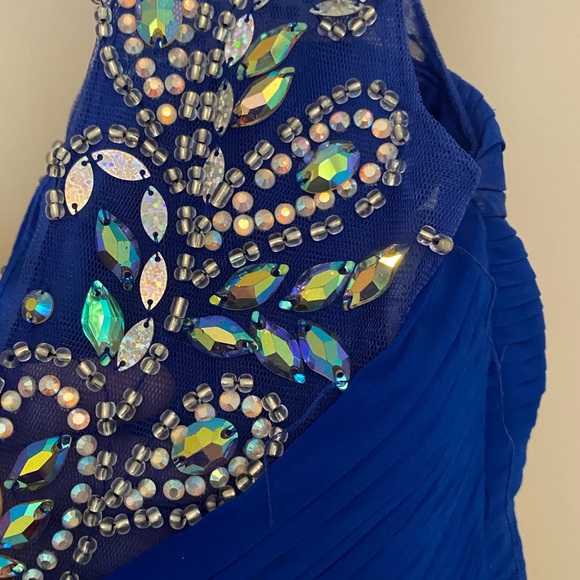 Studio 17 Royal Blue One Shoulder Dress size 8 - Picture 10 of 13